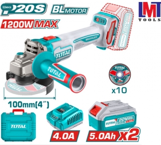 Máy mài góc không chổi than dùng pin 20V Total TAGLI2210032 Máy mài góc không chổi than dùng pin 20V Total TAGLI2210032