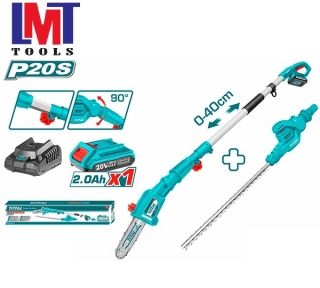 Bộ combo máy cưa cành TPSLI20081 và máy cắt hàng rào TPHT2016012 dùng pin 20V Total TPTS201681 Bộ combo máy cưa cành TPSLI20081 và máy cắt hàng rào TPHT2016012 dùng pin 20V Total TPTS201681