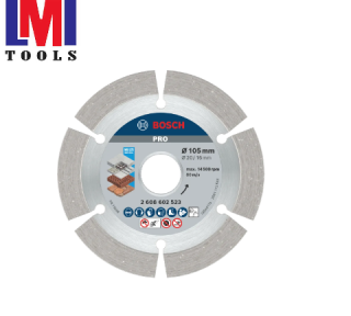 Đĩa cắt kim cương 105x20/16mm (không khía) Bosch 2608602523 Đĩa cắt kim cương 105x20/16mm (không khía) Bosch 2608602523